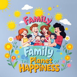 A vibrant and heartwarming wall poster titled "Family is the Planet of Happiness