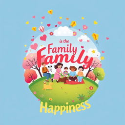 An engaging wall poster titled "Family is the Planet of Happiness