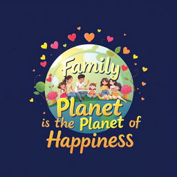 An enchanting wall poster entitled "Family is the Planet of Happiness