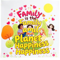 An enchanting wall poster entitled "Family is the Planet of Happiness