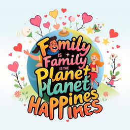 An enchanting wall poster entitled "Family is the Planet of Happiness