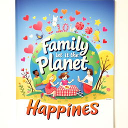 An enchanting wall poster entitled "Family is the Planet of Happiness