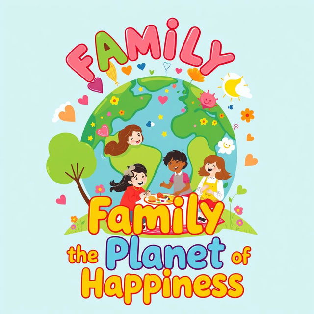 A charming wall poster titled "Family is the Planet of Happiness