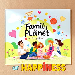 A charming wall poster titled "Family is the Planet of Happiness