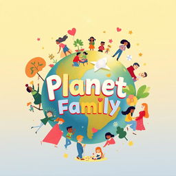 A creative wall poster titled "Planet Family