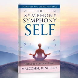 An enchanting book cover for "The Symphony of Self: Uniting Mind and Soul" by Malcolm Kingsley, visually representing the profound connection between the subconscious and conscious mind