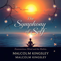 An artistic and inspiring book cover for "The Symphony of Self: Uniting Mind and Soul" by Malcolm Kingsley, illustrating the deep connection between the subconscious mind and conscious intentions