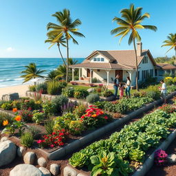 An informative depiction of a coastal residential garden installation based on the advanced Akkapalya model