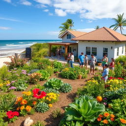 An informative depiction of a coastal residential garden installation based on the advanced Akkapalya model