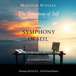 A realistic and visually engaging book cover design for "The Symphony of Self: Uniting Mind and Soul" by Malcolm Kingsley, sized for A5