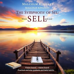 A realistic and visually engaging book cover design for "The Symphony of Self: Uniting Mind and Soul" by Malcolm Kingsley, sized for A5