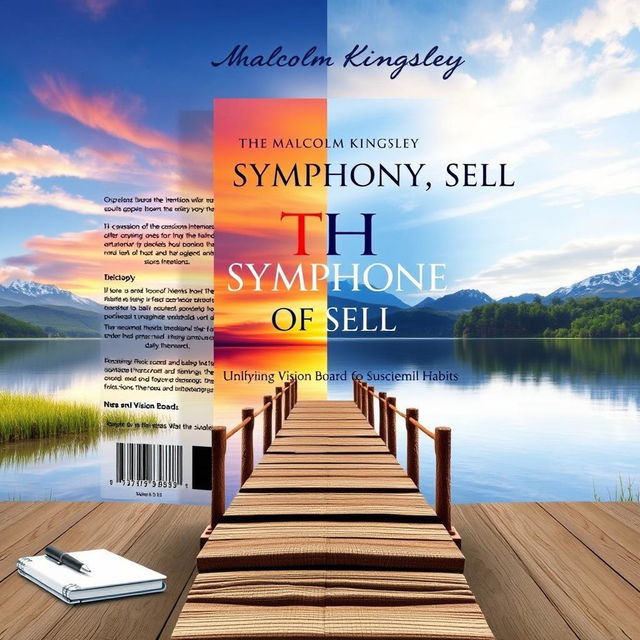 A realistic and visually engaging book cover design for "The Symphony of Self: Uniting Mind and Soul" by Malcolm Kingsley, sized for A5