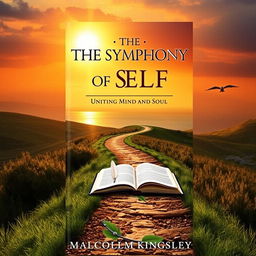 A realistic and captivating book cover for "The Symphony of Self: Uniting Mind and Soul" by Malcolm Kingsley