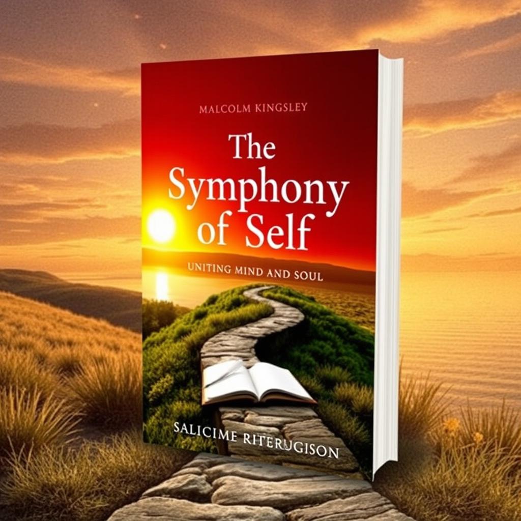 A realistic and captivating book cover for "The Symphony of Self: Uniting Mind and Soul" by Malcolm Kingsley