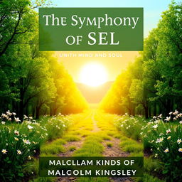 A realistic and uplifting book cover for "The Symphony of Self: Uniting Mind and Soul" by Malcolm Kingsley