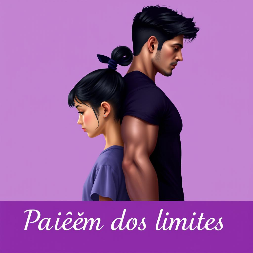 A book cover design featuring a lilac background with the title "Paixão além dos limites" prominently displayed