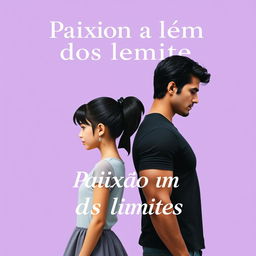 A book cover design featuring a lilac background with the title "Paixão além dos limites" prominently displayed