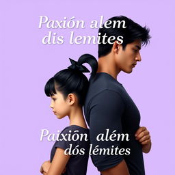 A book cover design featuring a lilac background with the title "Paixão além dos limites" prominently displayed