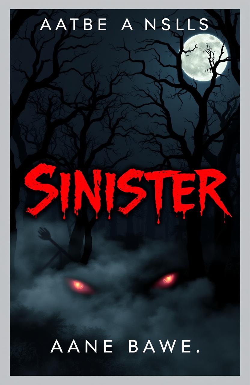 A chilling book cover for a horror anthology titled 'Sinister'