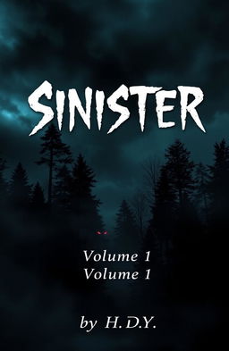 A chilling and atmospheric book cover for a horror anthology titled 'Sinister'