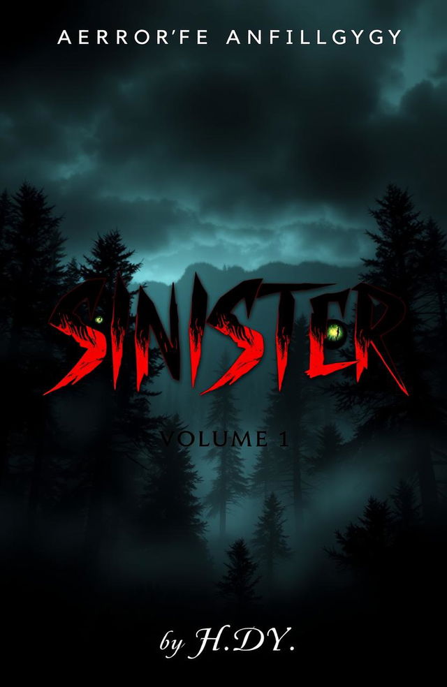 A chilling and atmospheric book cover for a horror anthology titled 'Sinister'