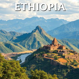 A captivating travel guide to Ethiopia, showcasing its breathtaking landscapes including the majestic Simien Mountains, the serene beauty of Lake Tana, and the unique geological features of the Danakil Depression