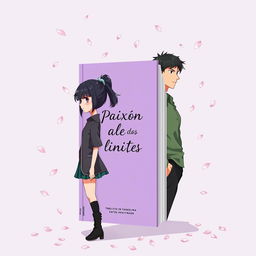 A beautifully designed book cover in lilac, featuring falling petals as a whimsical backdrop, with the title 'Paixão além dos limites' artistically displayed