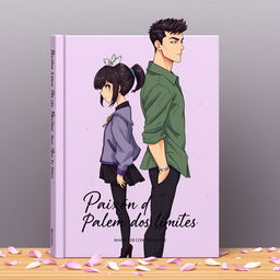 A beautifully designed book cover in lilac, featuring falling petals as a whimsical backdrop, with the title 'Paixão além dos limites' artistically displayed