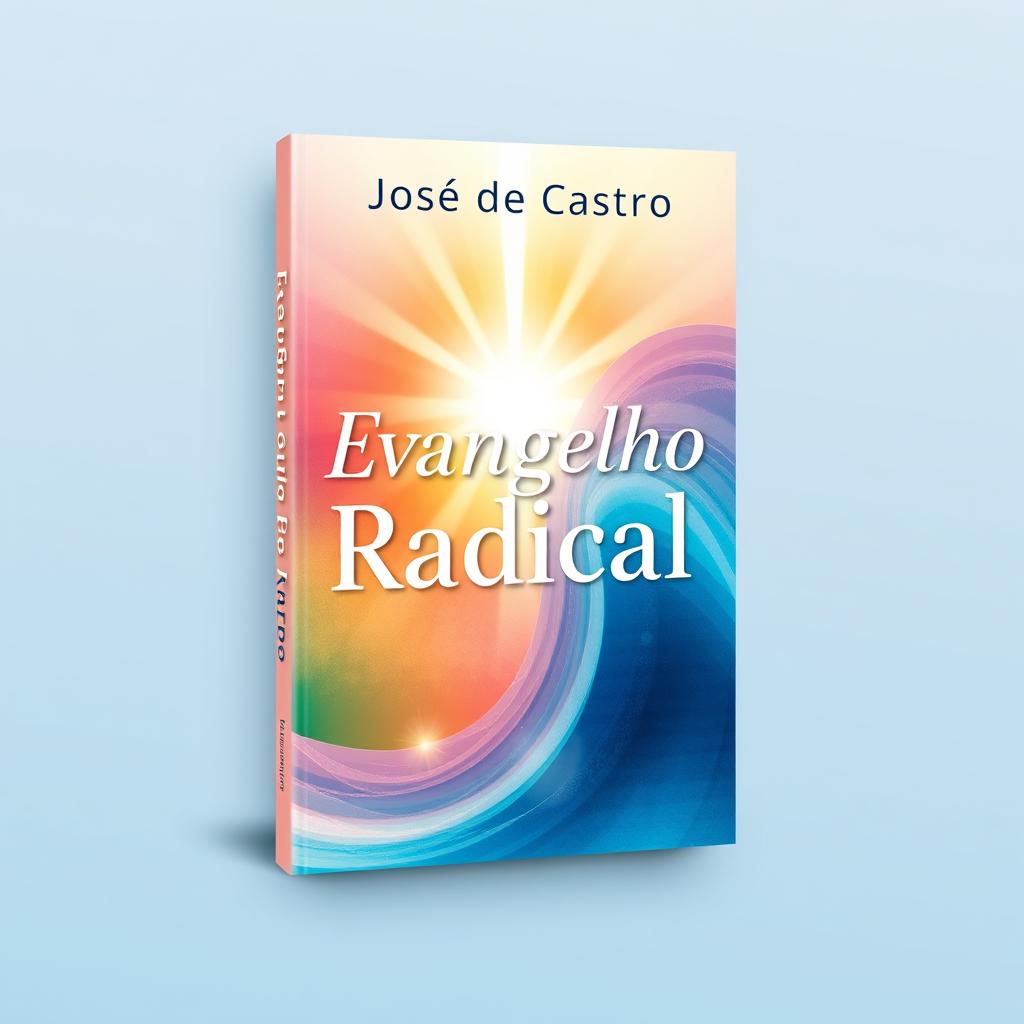 A book cover design for 'Evangelho Radical' by José de Castro, featuring a vibrant and eye-catching theme while using soft, pastel colors