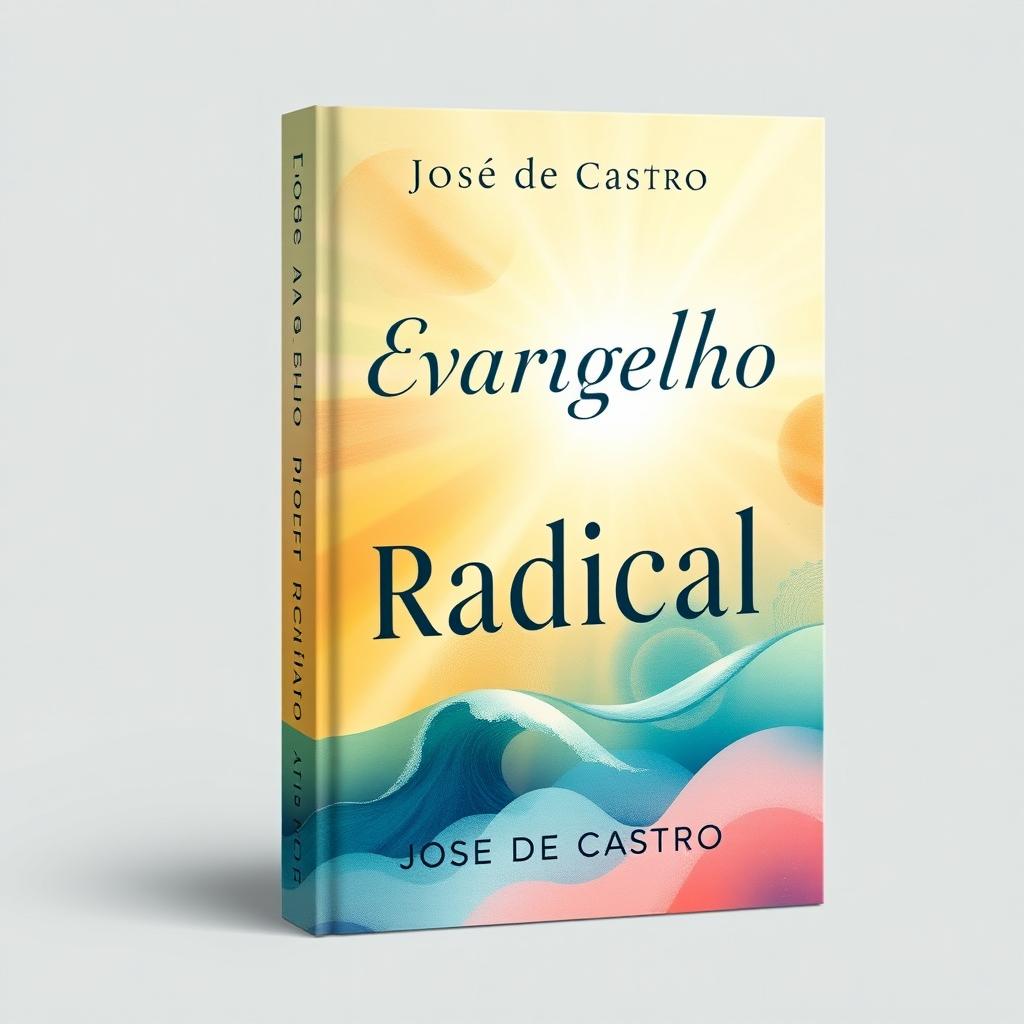 A book cover design for 'Evangelho Radical' by José de Castro, featuring a vibrant and eye-catching theme while using soft, pastel colors