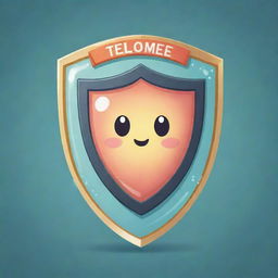 Illustrate a cute, cartoon style 'Telomere Shield' card, an 'upcell' type. Represent it as an adorable protective bubble around a cell, enhancing its lifespan and resistance. The shield should emit a radiance suggesting immunity to destructive forces.