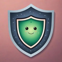 Design a cute, cartoon-style 'Telomere Shield' card, with the shield visualized as a resilient, long-living cell. The cell should be surrounded by a glowing shield, indicating increased lifespan and immunity to destructive forces.