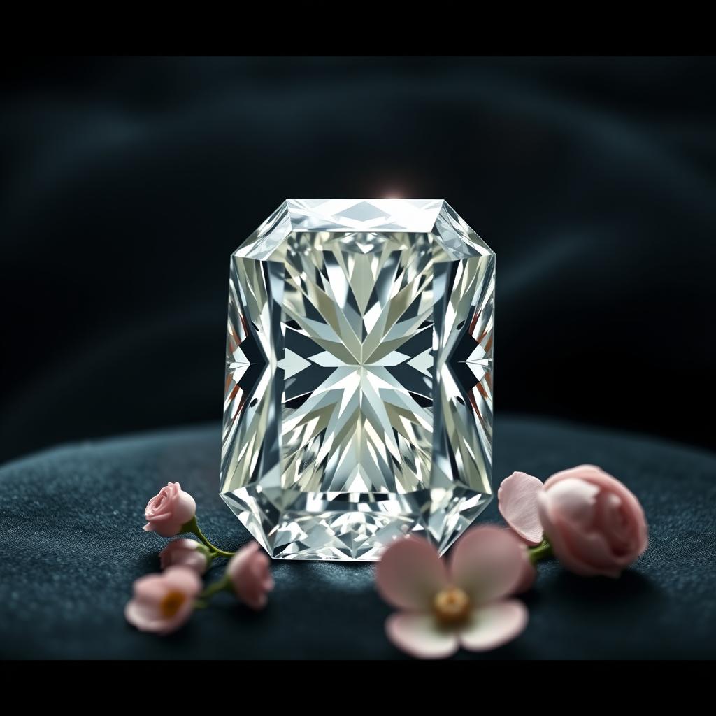 A stunning depiction of the Cullinan diamond, showcasing its multifaceted brilliance and iconic shape