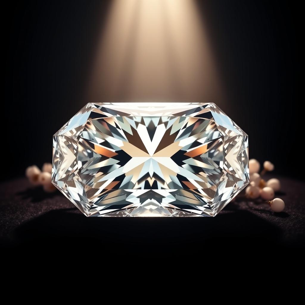 A stunning depiction of the Cullinan diamond, showcasing its multifaceted brilliance and iconic shape