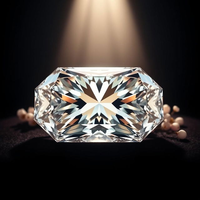 A stunning depiction of the Cullinan diamond, showcasing its multifaceted brilliance and iconic shape