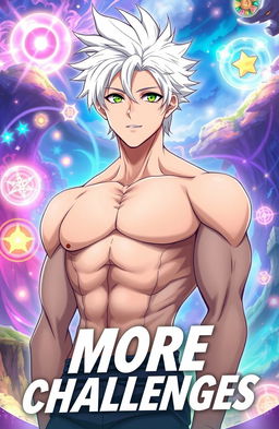 A handsome anime-style man with striking white hair, exuding confidence and charm