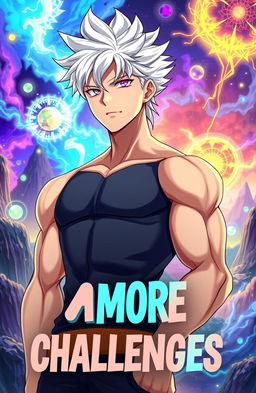 A handsome anime-style man with striking white hair, exuding confidence and charm