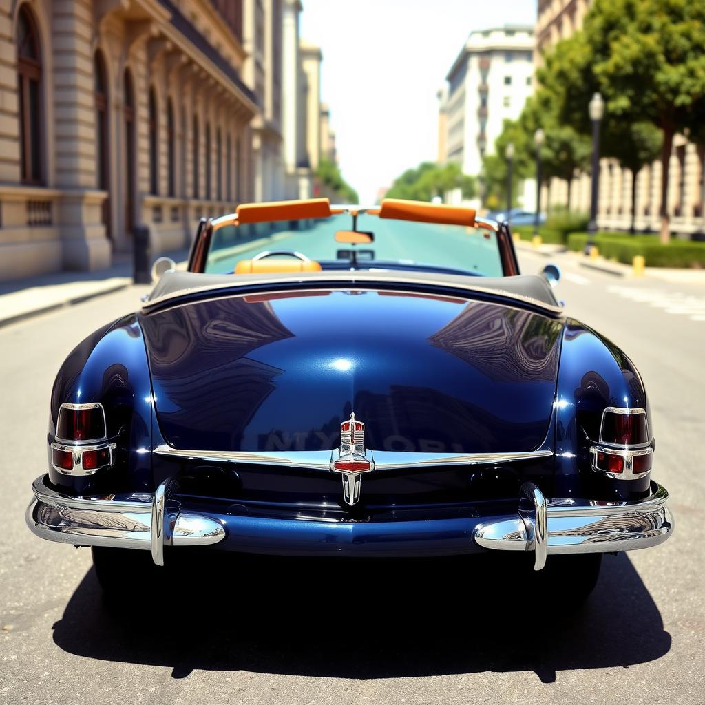 A vintage 1949 Lincoln Cosmopolitan convertible featuring a more pronounced slope to the hood