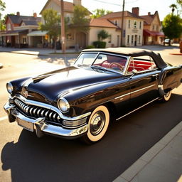 A stunning 1949 Lincoln Cosmopolitan convertible featuring an elegantly modified aerodynamic hood