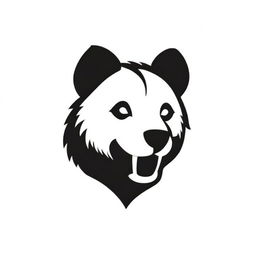 A black and white, edgy hyena logo, designed in a biker style.