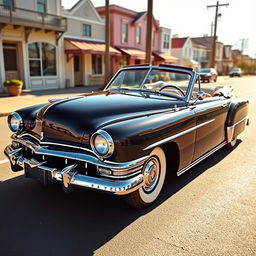 A stunning 1949 Lincoln Cosmopolitan convertible featuring an elegantly modified aerodynamic hood