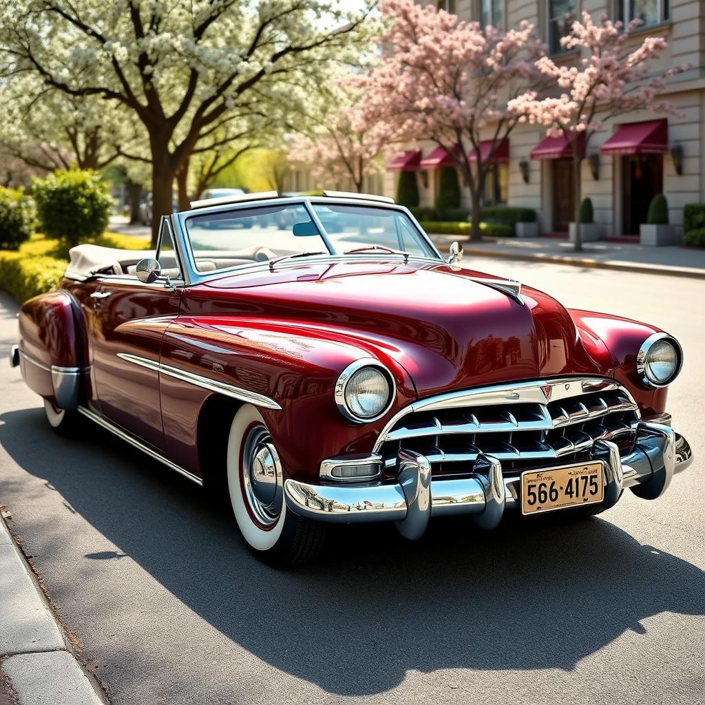 A unique 1949 Lincoln Cosmopolitan convertible, showcasing a hood design inspired by the iconic Mercedes 300SL