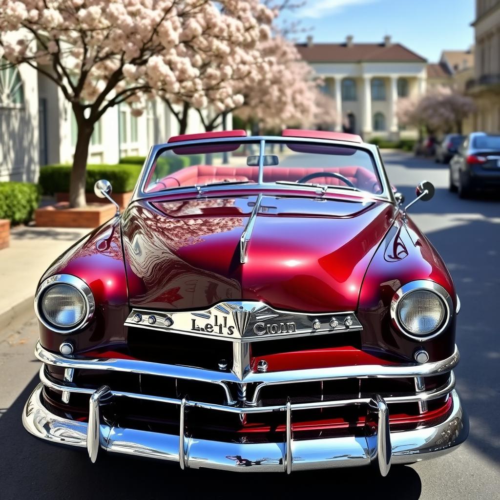 A unique 1949 Lincoln Cosmopolitan convertible, showcasing a hood design inspired by the iconic Mercedes 300SL