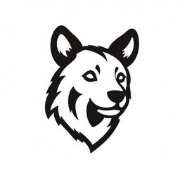 A black and white logo of a hyena in a rugged biker style with strong, aggressive characteristics.