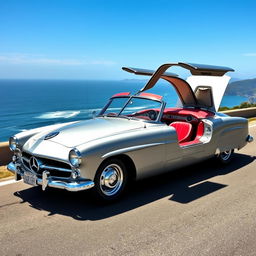 A 1949 Lincoln Cosmopolitan convertible redesigned with styling elements reminiscent of the Mercedes 300SL