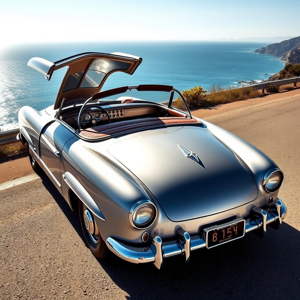 A 1949 Lincoln Cosmopolitan convertible redesigned with styling elements reminiscent of the Mercedes 300SL