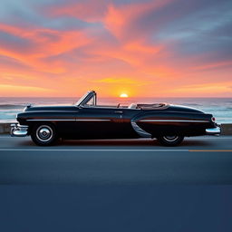 A striking 1949 Lincoln Cosmopolitan convertible, now featuring wider tires that enhance its classic stature and give it a more aggressive stance