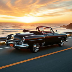 A striking 1949 Lincoln Cosmopolitan convertible, now featuring wider tires that enhance its classic stature and give it a more aggressive stance