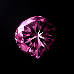 A large, eye-catching pink diamond situated in the corner of the image, gracefully faded into a deep black background