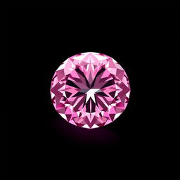 A large, eye-catching pink diamond situated in the corner of the image, gracefully faded into a deep black background